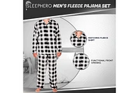 Sleephero Men's Notch Collar Fleece Pajama Set