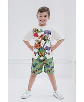 Teenage Mutant Ninja Turtles Little Boys T-Shirt and French Terry Shorts Outfit Set to (2T - 10-12)