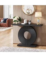 Tribesigns Modern Console Table with Geometric Base, 40 inch Wood Entryway Table Sofa Table Narrow Long, Contemporary Accent Table for Living Room, En