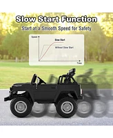 Gymax 2 Seater Ride On Truck Car 12V Licensed Toyota FJ40 Rc w/ Laser Light & Music Pink