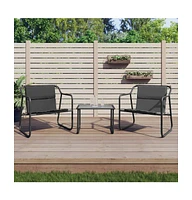 vidaXL 3 Piece Patio Lounge Set with Cushions Anthracite Steel