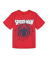 Marvel Toddler Boys Spider-Man Avengers Athletic T-Shirt Mesh Shorts Outfit Set to