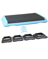 Slickblue Adjustable Aerobic Stepper – Fitness & Exercise Platform with 4 Risers for Effective Workouts