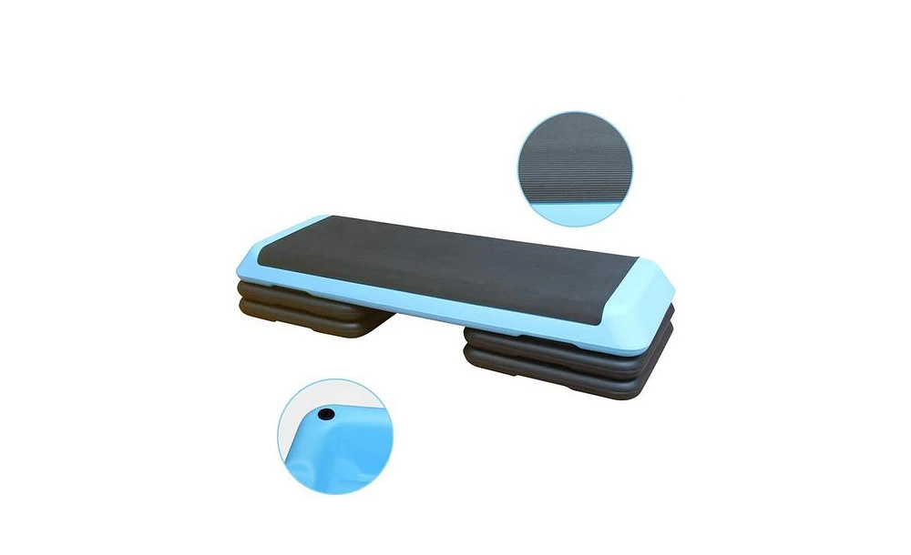 Slickblue Adjustable Aerobic Stepper – Fitness & Exercise Platform with 4 Risers for Effective Workouts