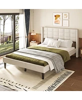 Slickblue Queen Size Upholstered Platform Bed with Support Legs