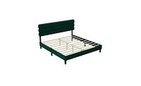 Slickblue King Bed Frame with Stylish Headboard for Enhanced Bedroom Decor