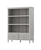 Famapy 3-Tier Open Shelves, Bookcase Accent Storage Cabinet with 2 Drawers