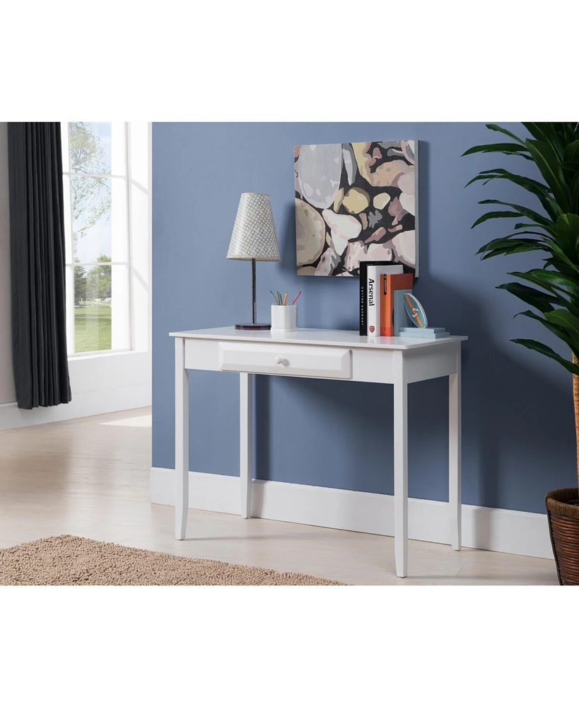 Kings Brand Furniture Wood Home & Office Parsons Desk with Drawer, White