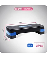 HolaHatha Aerobic Step Platform Exercise Fitness Equipment w/ Adjustable Height