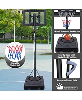 Slickblue Teenagers Portable Basketball Hoop with Height Adjustable Stand