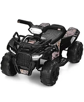 Costway 6V Kids Atv Quad Electric Ride On Car Toy Toddler with Led Light MP3