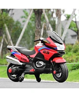 Costway 12V Kids Ride On Motorcycle Electric Motor Bike w/ Training Wheels & Light
