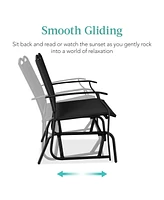 Best Choice Products 2-Person Outdoor Swing Glider, Steel Patio Loveseat, Bench Rocker w/ Armrests