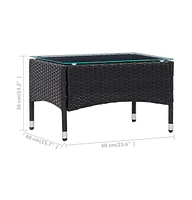 vidaXL Coffee Table 23.6"x15.7"x14.2" Poly Rattan