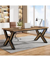 Tribesigns 63 Inches Large Office Desk, Modern Executive Computer Desk with Thickened Frame and Board, Executive Office Desk Workstation Business Offi