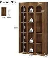 Tribesigns 5-Tier Farmhouse Tall Bookshelf, 70.87