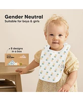 KeaBabies 8-Pack Coast Baby Bibs for Boy, Girl, Drool Bibs, Bib Girls, Boys