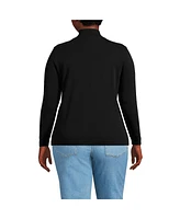 Lands' End Plus Relaxed Cotton Long Sleeve Mock Turtleneck