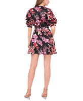 1.state Women's Floral-Print Bubble-Sleeve Dress