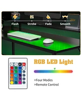 Slickblue L-Shaped Computer Desk with Rgb Lighting for a Modern Workspace