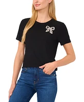 CeCe Women's Embellished Bow Tee