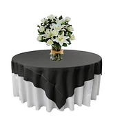 Slickblue 90x90 Inch Square Tablecloth Durable Polyester Poplin, Perfect for Dining & Special Events