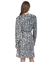 Halston Women's Animal-Print Fit & Flare Dress