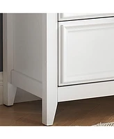 Slickblue Modern 7-Drawer Dresser – White Cabinet with 7 Drawers, Perfect for Living Room or Farmhouse Closet Storage