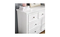 Slickblue Modern 7-Drawer Dresser – White Cabinet with 7 Drawers, Perfect for Living Room or Farmhouse Closet Storage