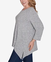 Ruby Rd. Plus Scoop Neck Hatchi Knit Sharkbite Top