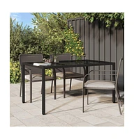 vidaXL Patio Table 59.1"x35.4"x29.5" Tempered Glass and Poly Rattan