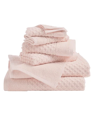 Linery & Co Co. Cotton Diamond Textured -Piece Bath Towel Set