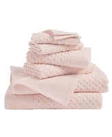 Linery & Co Co. Cotton Diamond Textured -Piece Bath Towel Set