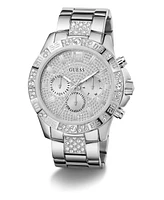 Guess Men's Multi-function Silver Tone Stainless Steel Watch 48mm
