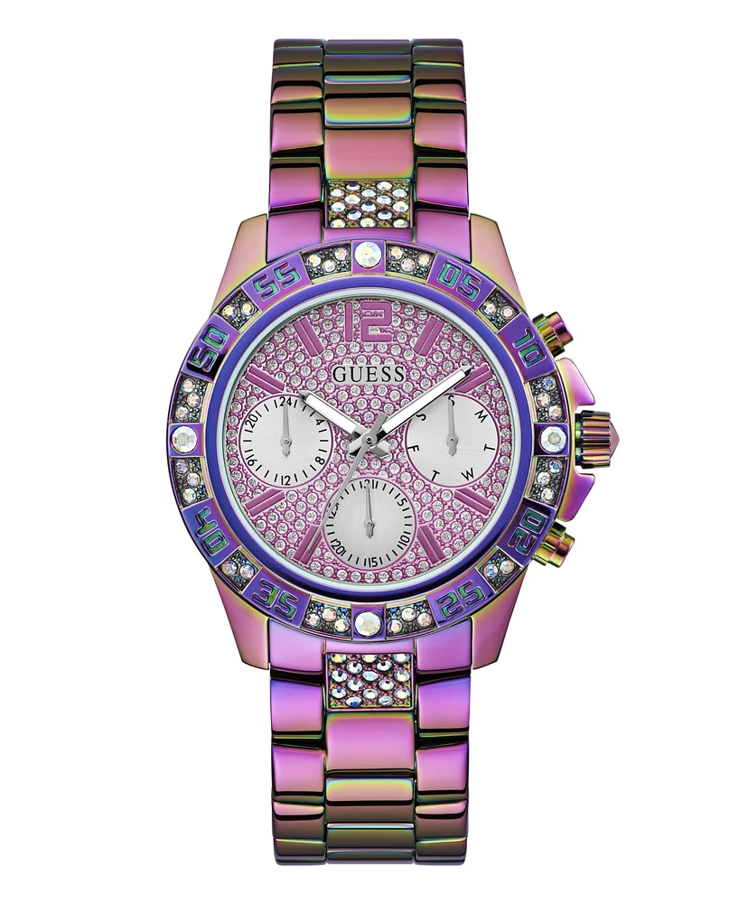 Guess Women's Multi-Function Iridescent Stainless-Steel Watch 40mm