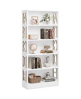 Tribesigns 70.87-Inch Tall White Bookshelf, 5