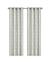 Kate Aurora Living 2 Pack Embroidered Trellis Semi Sheer Grommet Curtains - 52 in. W x 84 L, Burgundy