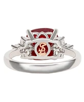 Suzy Levian New York Suzy Levian Sterling Silver Red Cubic Zirconia Center Stone Ring