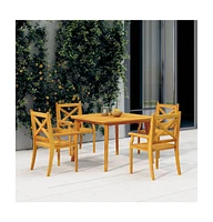 vidaXL Patio Table 43.3"x43.3"x29.5" Solid Wood Acacia