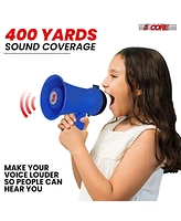 5 Core Megaphone Bullhorn Speaker 15W Mini Battery Power Bull horn w Siren 400 Yard Range