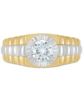 Grown With Love Men's Lab Grown Diamond Solitaire Ring (1 ct. t.w.) in 10k Two-Tone Gold - Two