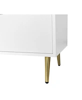 Slickblue Seven-Drawer Large Chest of Drawers with Golden Handles and Legs