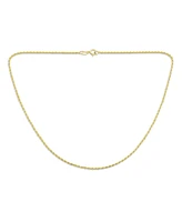 Bling Jewelry 2MM 030 Gauge Strong Gold Plated Sterling Silver Rope Link Chain Necklace 16 20 24 Inch