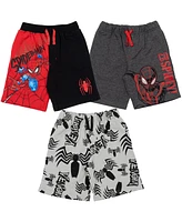 Marvel Boys Spider-Man Venom French Terry 3 Pack Shorts to