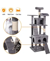 Slickblue Multi-Level Cat Climbing Frame with Scratching Posts, Condos & Interactive Toys for Playful Cats