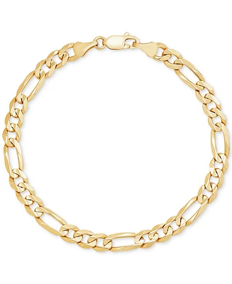 Figaro Open Link Chain Bracelet in 10k Gold