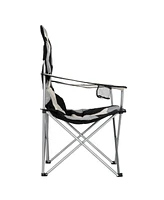 Slickblue Medium Camping Chair – Black Gray Folding Fishing Chair, Portable and Compact