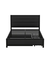 Slickblue Metal Full Size Storage Platform Bed with Twin Trundle and 2 Drawers