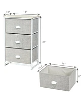 Gymax 3 Drawer Nightstand Side Table Storage Tower Dresser Chest Home Office Furniture