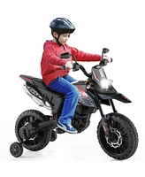 Costway 12V Licensed Aprilia Kids Ride On Motorcycle Electric Dirt Bike with Light & Music